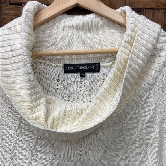 Charter Club Cream Cowl Neck Sweater Dress - Picture 2 of 4